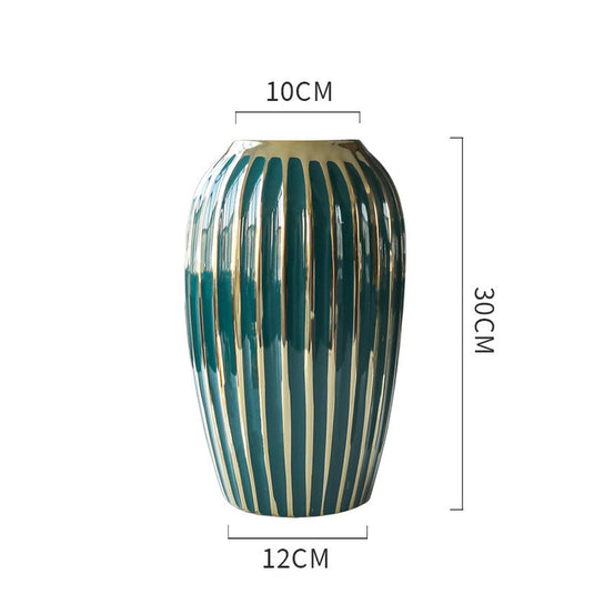 Lys luksus galvaniseret guld moderne keramiske vase ornamenter