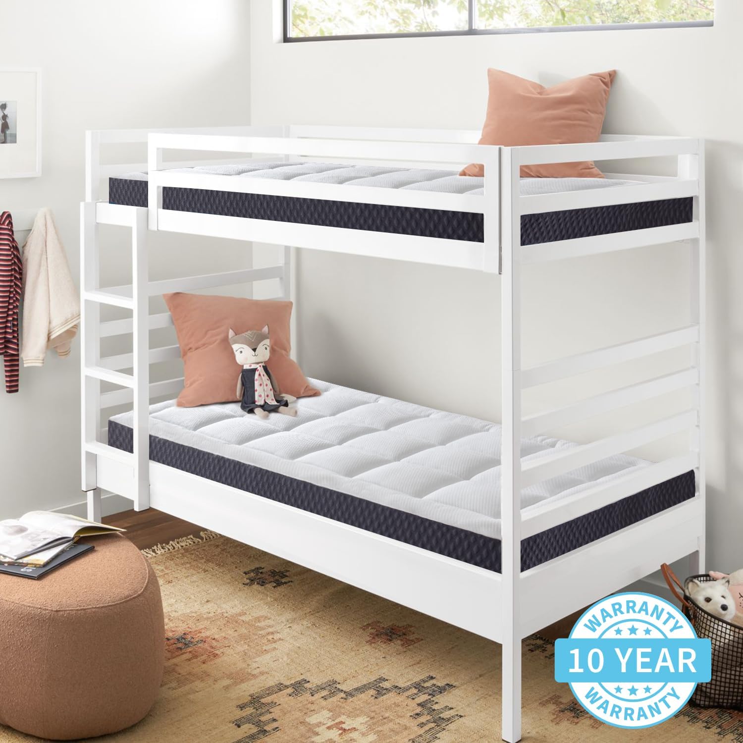 5 Inch Twin Mattress for Kids Adults Single Bed, Breathable Gel-Memory Foam Plus Pillowtop Mattress in a Box for Pressure Relief, CertiPUR-US Certified, Fiberglass-Free - Grand Goldman