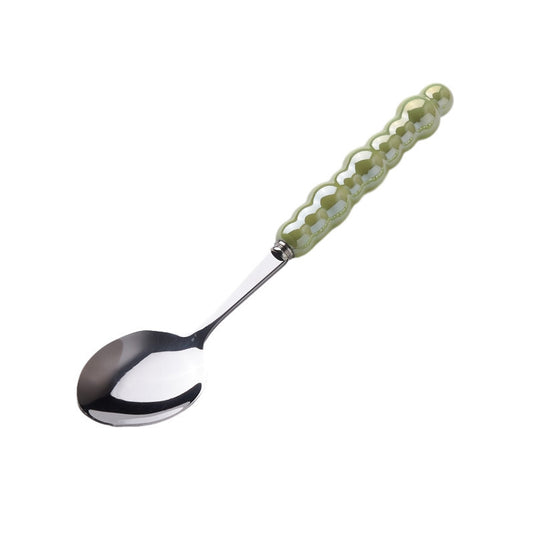 Light Luxury Ceramic Pearl Handle Knife Fork And Spoon Creative Stainless Steel Tableware