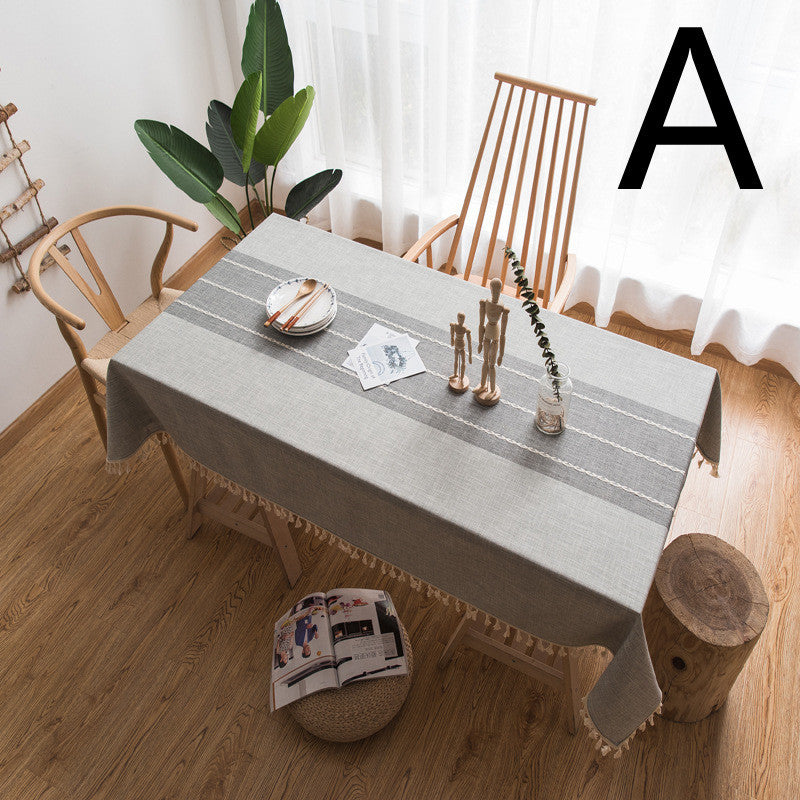 Imitation Cotton And Linen Coffee Table Rectangular Table Embroidered Tablecloth