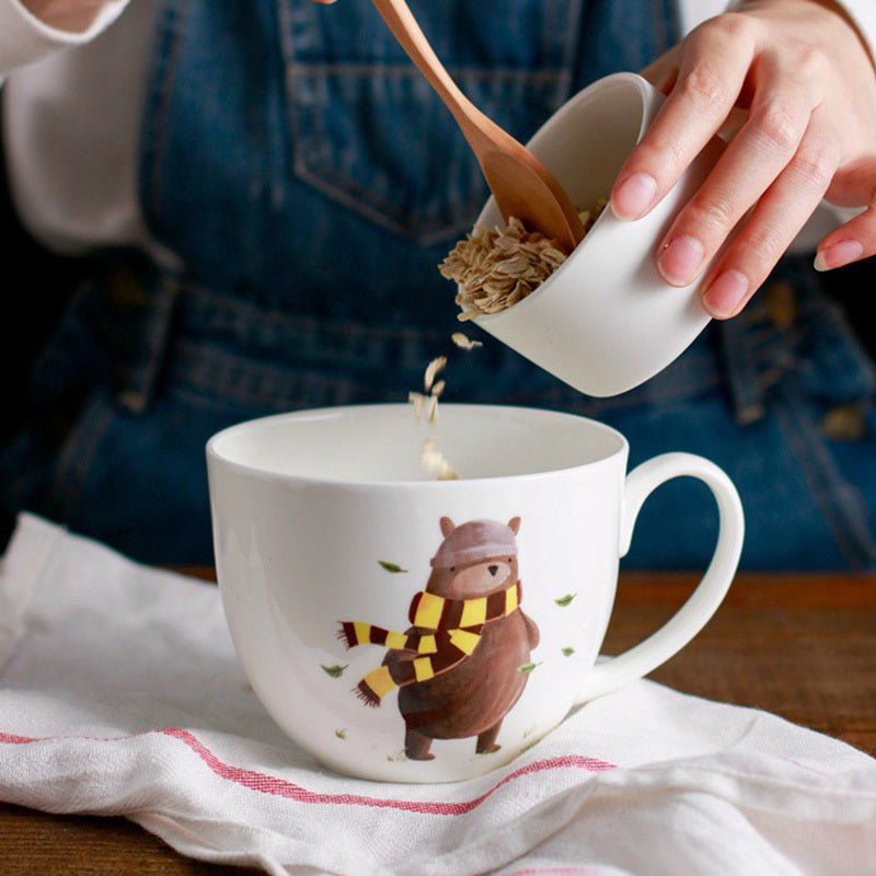 Bone China Mug Ice Cream Cup Large Noodle Cup Water Cup