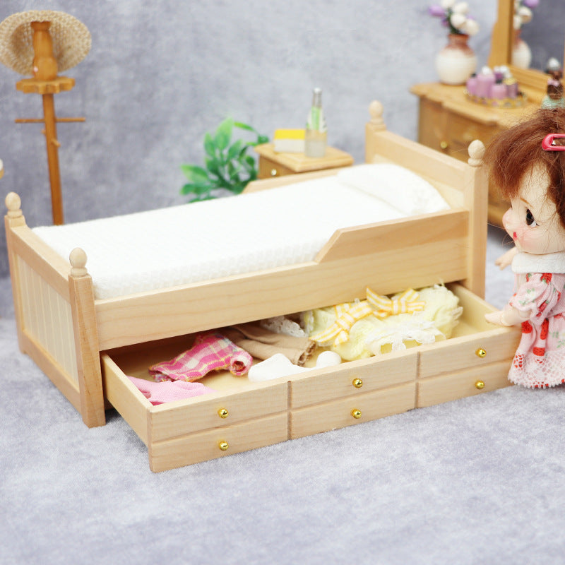 Dollhouse Mini Furniture Bedroom Scene Ornaments