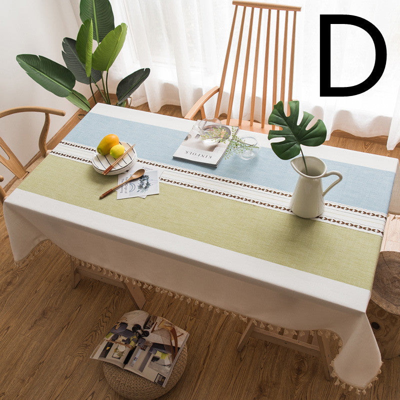 Imitation Cotton And Linen Coffee Table Rectangular Table Embroidered Tablecloth