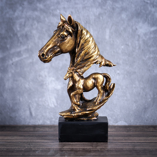 Trongwell Home Decor Bronze Horse Sculpture Statue Living Room