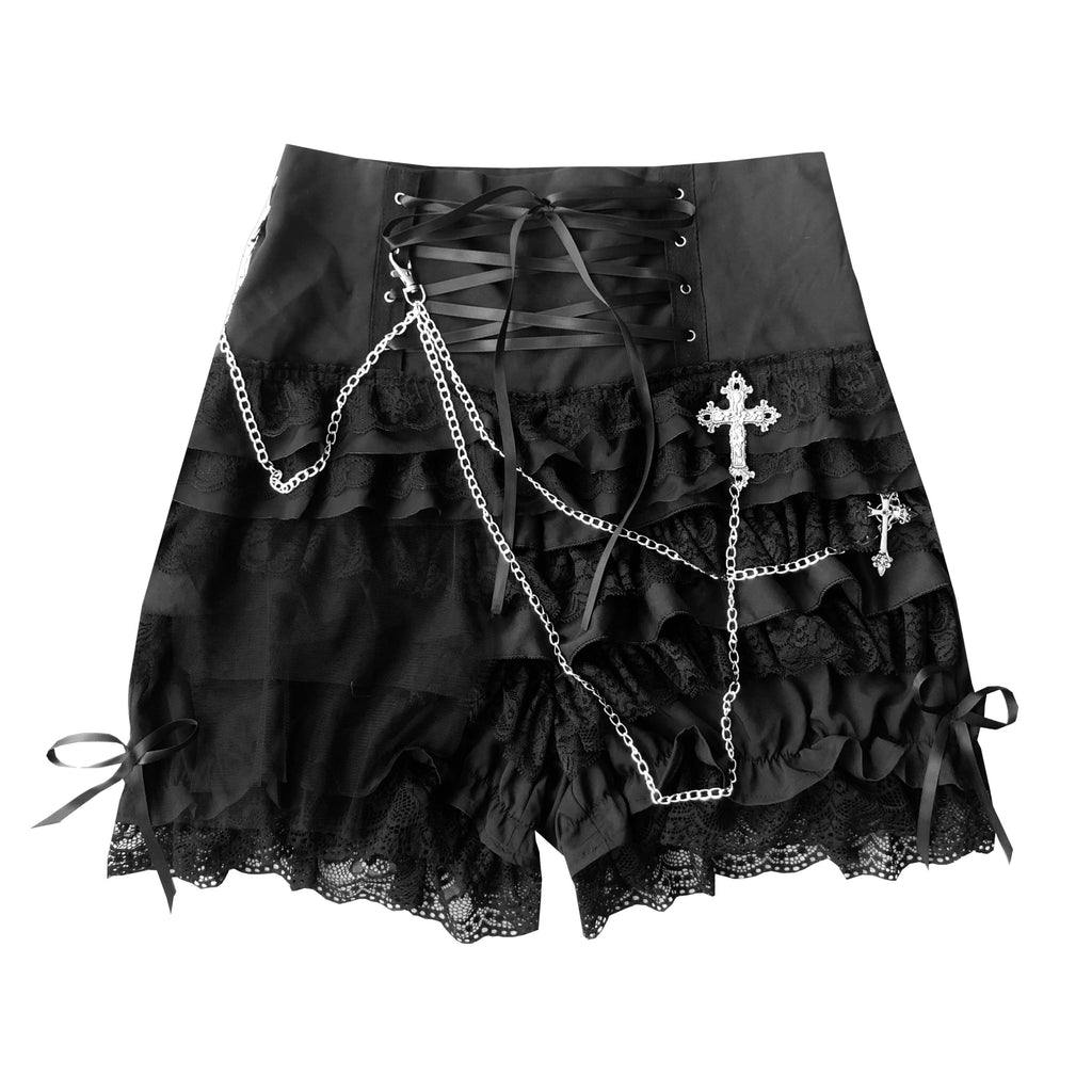 Chain Lace Tie All-match Bust Skirt Pants
