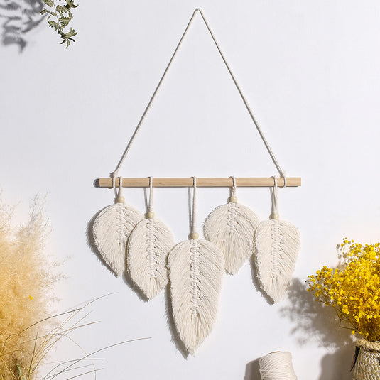 Leaf Woven Cotton Tapestry Wall Hanging Wedding Decoration Bedroom
