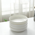 Household Pure White Simple Bone China Tableware Plate