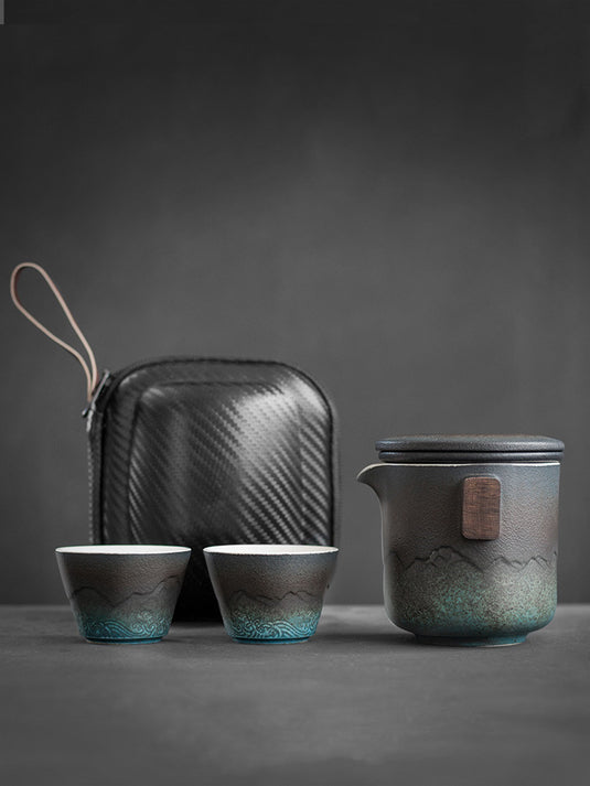Ceramic Portable Travel Tea Set Outdoor Kung Fu Tea