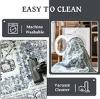 5x7 Area Rugs - Machine Washable Area Rugs 5x7 for Living Room, Soft Washable Rugs 5x7, Non-Slip Washable Area Rug, Stain Resistant Boho Low Pile Thin Washable Rug 5x7 - Grand Goldman