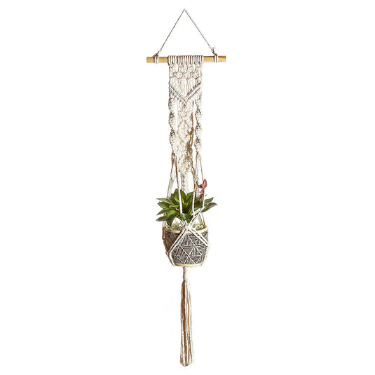 Wall hanging braided rope hanging basket