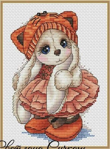Rabbit style cross stitch set