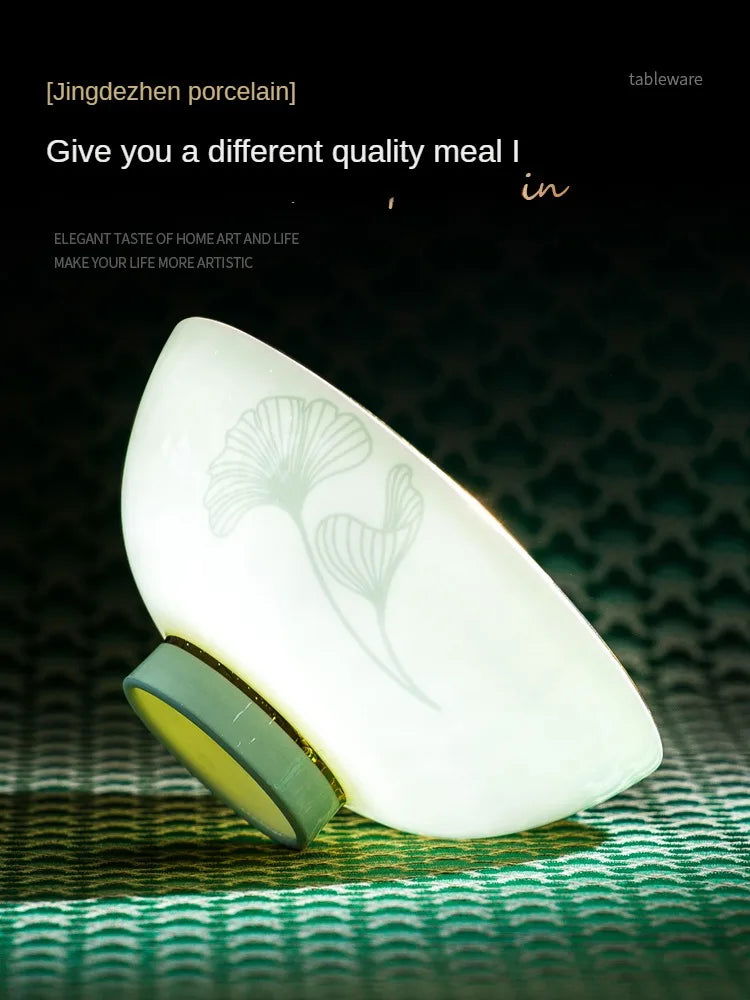 60 Pieces Bone China Dinnerware Set with Colorful Glaze Elegant Bowls and Plates for Home Ceramic Bowls and Plates Set - Grand Goldman