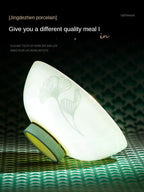 60 Pieces Bone China Dinnerware Set with Colorful Glaze Elegant Bowls and Plates for Home Ceramic Bowls and Plates Set - Grand Goldman