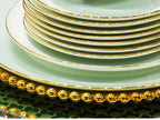 60 Pieces Bone China Dinnerware Set with Colorful Glaze Elegant Bowls and Plates for Home Ceramic Bowls and Plates Set - Grand Goldman