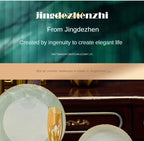 60 Pieces Bone China Dinnerware Set with Colorful Glaze Elegant Bowls and Plates for Home Ceramic Bowls and Plates Set - Grand Goldman