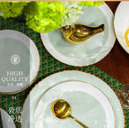 60 Pieces Bone China Dinnerware Set with Colorful Glaze Elegant Bowls and Plates for Home Ceramic Bowls and Plates Set - Grand Goldman