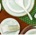 60 Pieces Bone China Dinnerware Set with Colorful Glaze Elegant Bowls and Plates for Home Ceramic Bowls and Plates Set - Grand Goldman