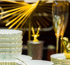 60 Pieces Bone China Dinnerware Set with Colorful Glaze Elegant Bowls and Plates for Home Ceramic Bowls and Plates Set - Grand Goldman