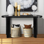 60'' Thick Top Entryway Table, Curved Legs, Support The Installation of Inward-Facing Or Outward-Facing for Sofas, Entryway, Behind The Couch, Living Room, Foyer, Black - Grand Goldman