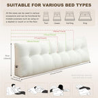 بالش گوه‌ای شویون برای تختخواب، بالش مثلثی برای تاج تخت، بالش تاج تخت برای مطالعه، مناسب تخت‌های روز و تخت‌های دوطبقه با روکش مخملی قابل جدا شدن