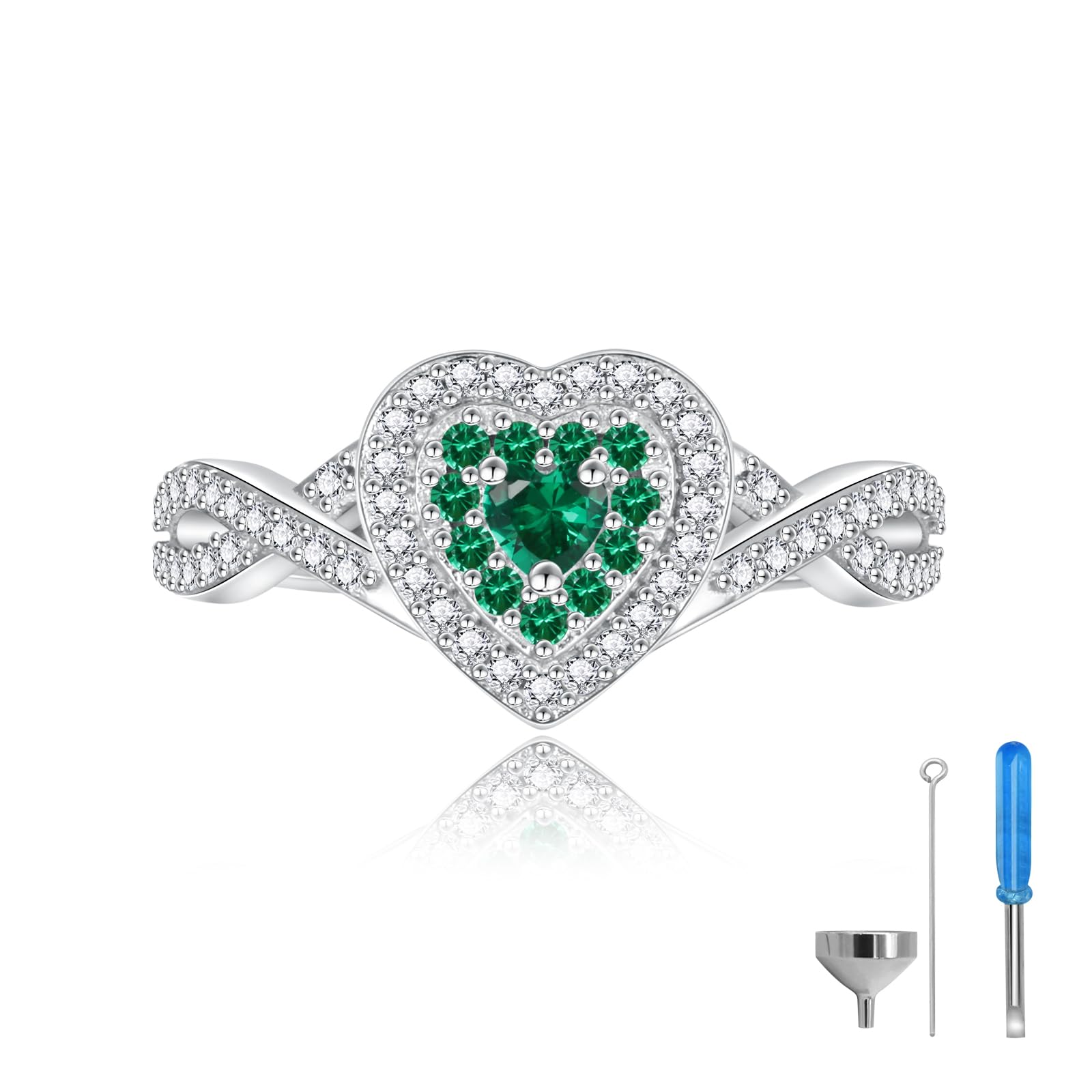 Teardrop Cremation Ring for Ashes - 925 Sterling Silver Urn Keepake Rings Memorial Jewelry for Women