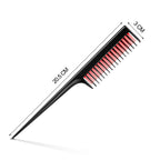 Leinuosen 3 Pcs Triple Teasing Comb Rat Tail Tool Tease Layers Pintail Comb for Women Back Root Teaser Adding Volume Structure Styling(Black and Red)