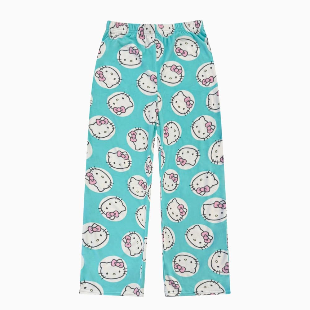 Hello Kitty Girls Pajama Pants and Sleep Shirt Sets for Kids - 2 Piece PJ Sleepwear Set for Toddler Girls - Official License Blue