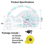 10FT aufblasbare Bubble-Haus-Kuppel für Kinder, klares PVC aufblasbares Bubble-Haus-Zelt mit Tunnel, Bubble-Ballon-Haus mit 800W Luftgebläse, 600W Luftpumpe mit 50 Ballons aufblasbare Kuppel für Party