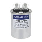 45/5 uF 45+5 MFD 370V or 440V Dual Run Start Round A/C Capacitor 45 5 uF 370 440 Volt VAC CBB65B Air Conditioner Capacitors for AC Unit Fan Motor Start or Heat Pump or Condenser Straight Cool