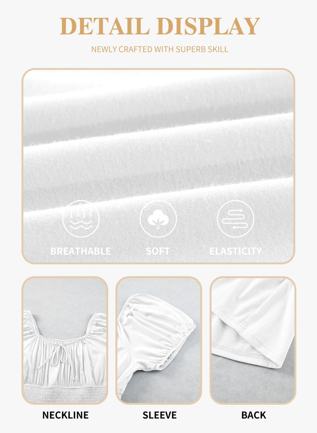 Eytino Women Plus Size Summer Dress Short Sleeve Sweetheart Neck Casual Mini Short Dresses, 2X White