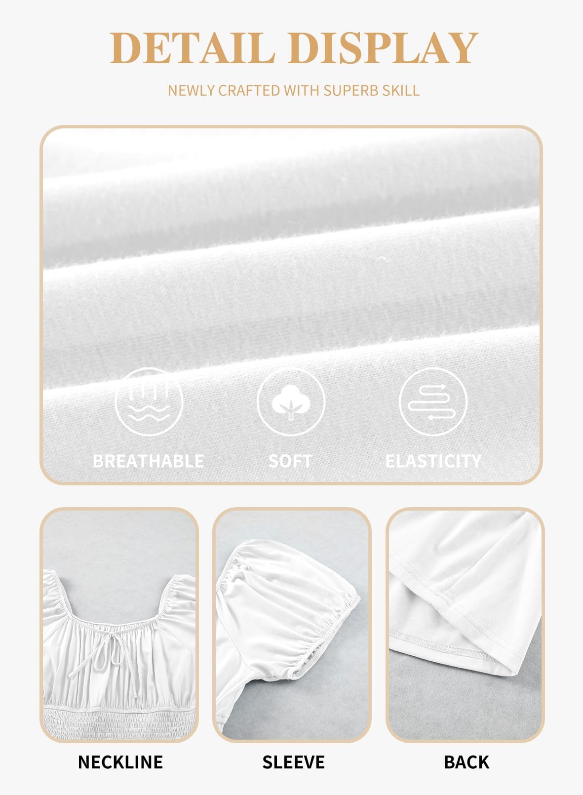 Eytino Women Plus Size Summer Dress Short Sleeve Sweetheart Neck Casual Mini Short Dresses, 2X White