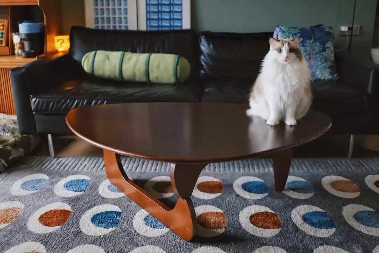 SoulNest Walnut Coffee Table Solid Wood Coffee Table Oval Triangle Morden Walnut Mid Century Pottery Barn Wooden Coffee Tables Tea Table