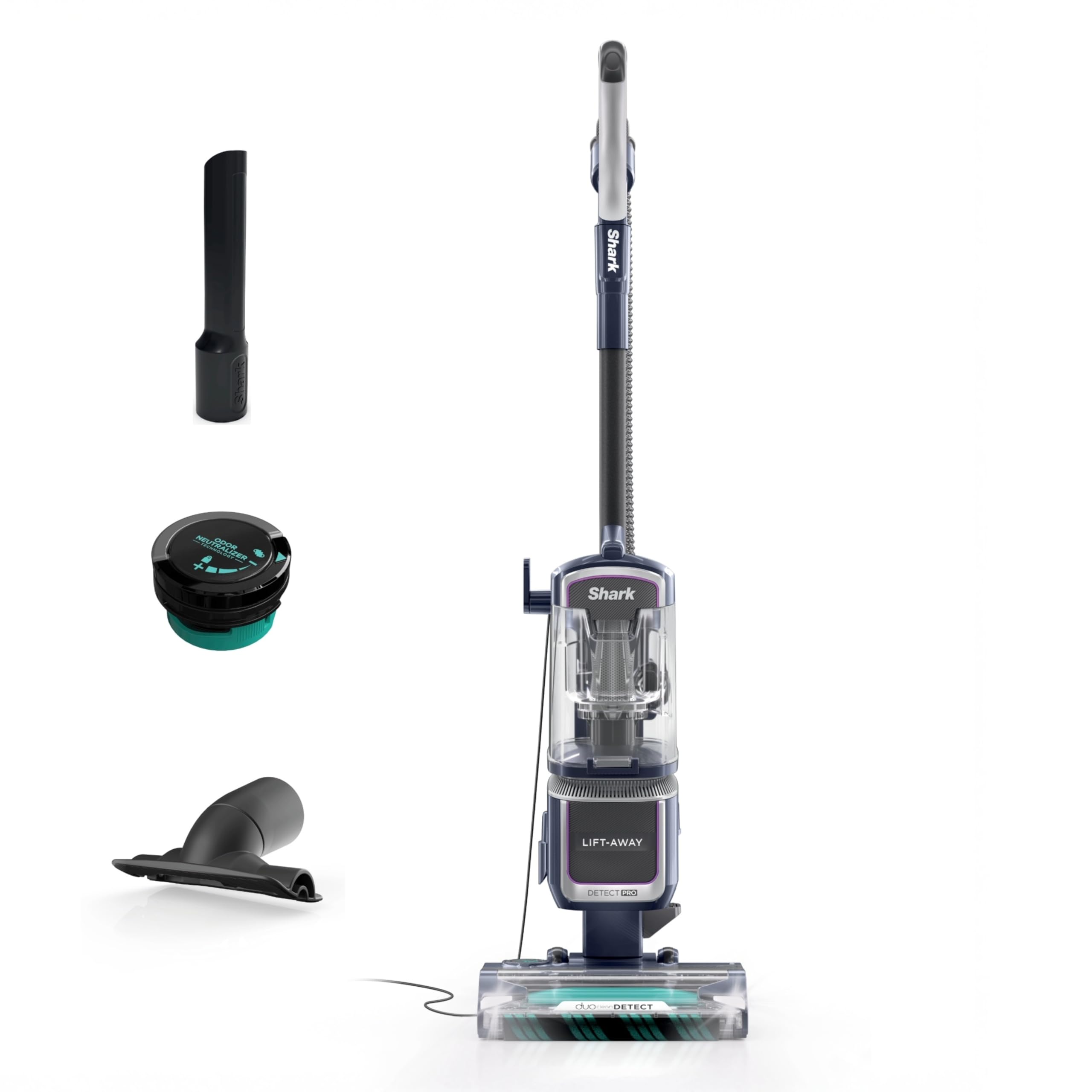 Shark NV352 Navigator Lift Away Upright Vacuum, Hepa Filter, Anti-Allergen Technology, Swivel Steering, Ideal for Carpet, Stairs, & Bare Floors, with Wide Upholstery & Crevice Tools, Lavender