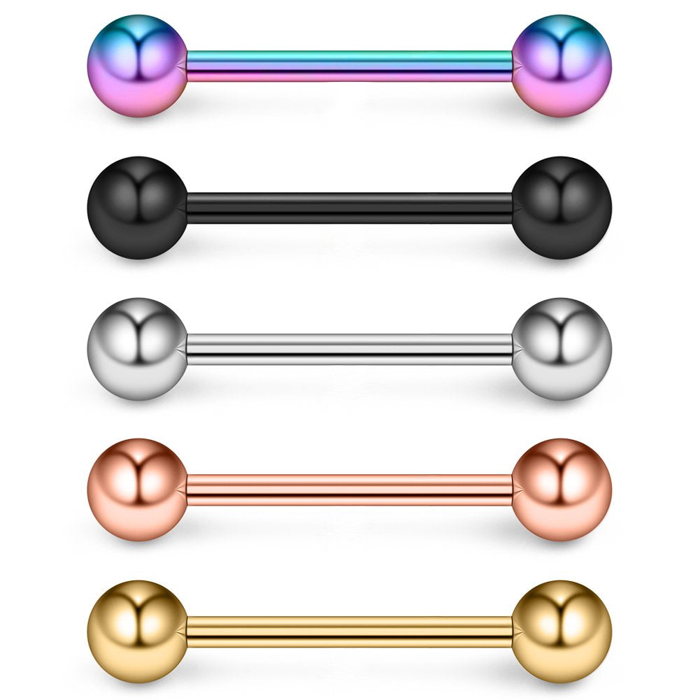 Ruifan 316L Stainless Steel Nipple Shield Barbell Ring Bar Body Piercing 14G