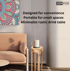 Wooden Round Drink Tables for Small Spaces 8x23 Bedroom Nightstand for Living Room Coffee Accent Pedestal, Modern Boho Decorative Display & Storages Stand for Plant (Natural)