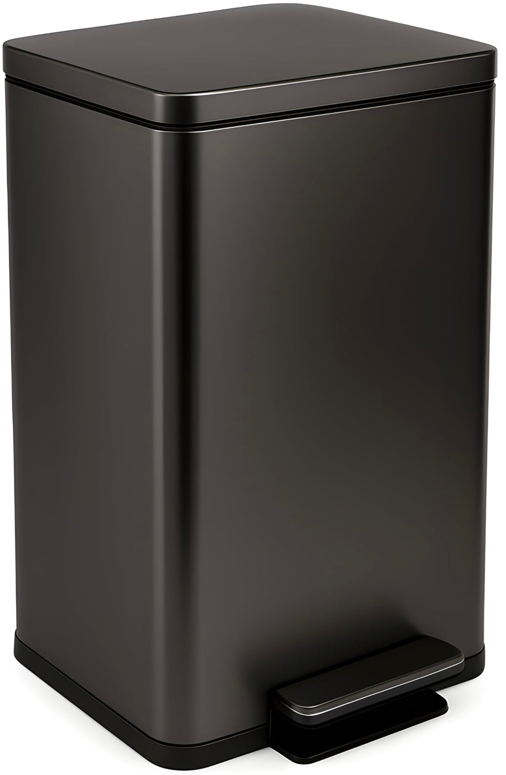 SIMPLI-MAGIC 50 Liter / 13.2 Gallon Soft-Close, Smudge Resistant Trash Can with Foot Pedal and Built in Filter- Stainless Steel, Sleek Finish
