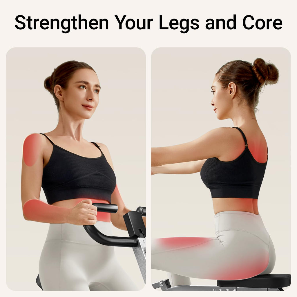 UMAY Squat Machine for Home, Foldable Exercise Equipment, Squat Rowing Machine with High-Strength Resistance Band