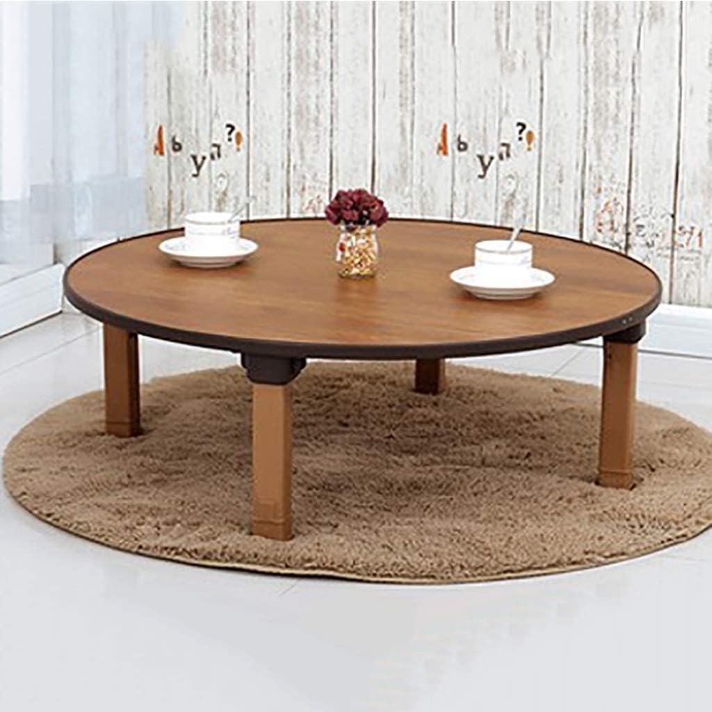 Round Folding Tea Coffee Table, Japanese-Style Low Table, Dining Table, Study Table, Small Desk, for Tatami Sitting On The Floor Bedroom Bay Window Tea Room (Size : 70x30cm)