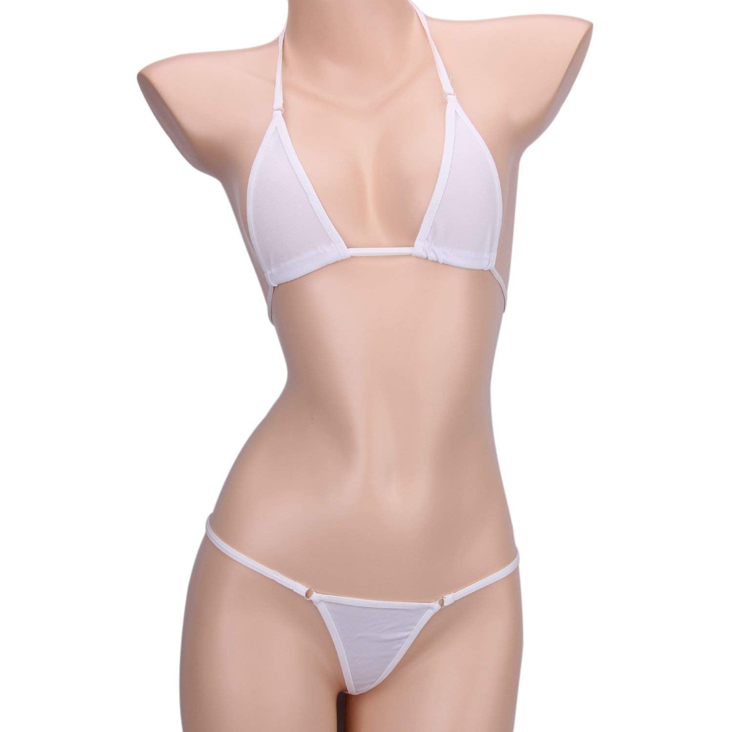 EVAbaby Maillot de bain bikini string micro pour femmes 2 pièces Ensemble string mini extrême transparent Maillot de bain