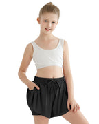 Girls Flowy Shorts Girls Black Shorts Quick Dry Girl Running Short 2 in 1 Kids Skirts Drawstring Butterfly Short Girl 10-12