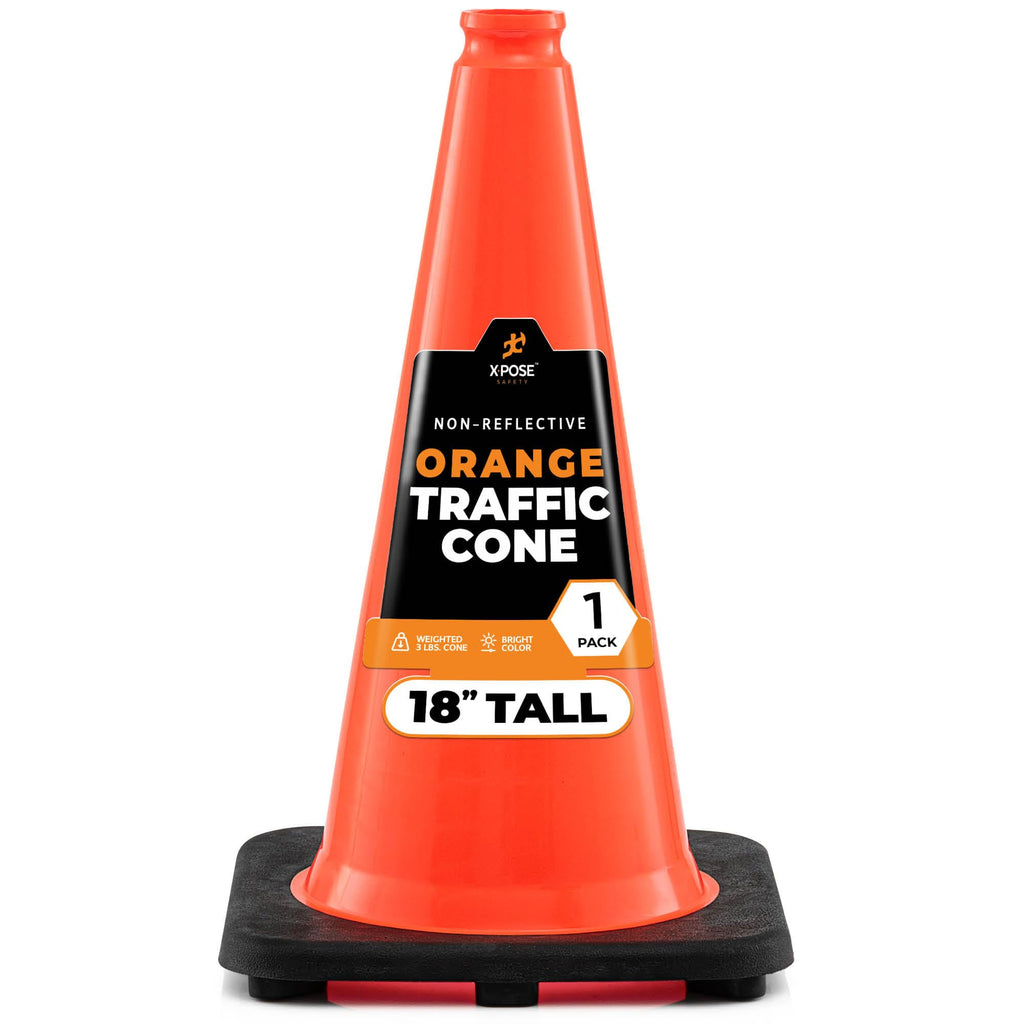 Xpose Safety 28 Inch Orange Traffic Cones Heavy Duty 10lb, 24-Pack - Multipurpose PVC Plastic Safety Cone for Parking, Soccer, Caution, Kids and Construction - DOT Approved