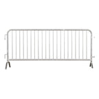 Angry Bull Barricades Metal Interlocking Steel Barricade (8.5 Ft. Heavy Duty, Bridge Feet, Grey Powder Coated, Set of 20)