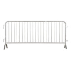 Angry Bull Barricades Metal Interlocking Steel Barricade (8.5 Ft. Heavy Duty, Bridge Feet, Grey Powder Coated, Set of 20)