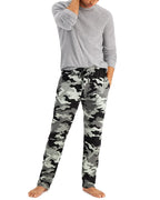 Hanes herre ComfortSoft bomuld trykte loungebukser, 31" skridtlængde, lommer, snøre/elastic talje, sort & grå camo, medium