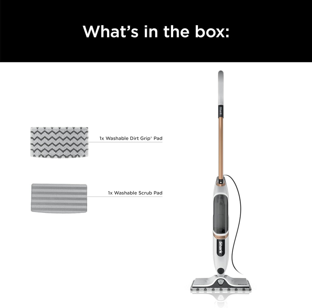 Shark SteamSpot Steam Mop with Steam Blaster Technology, 3 Steam Modes, 2 Washable Pads, XL Removable Water Tank, Lightweight, Steam Cleaner for sealed Hard Floors, Hardwood, Tile, Laminate, S2001