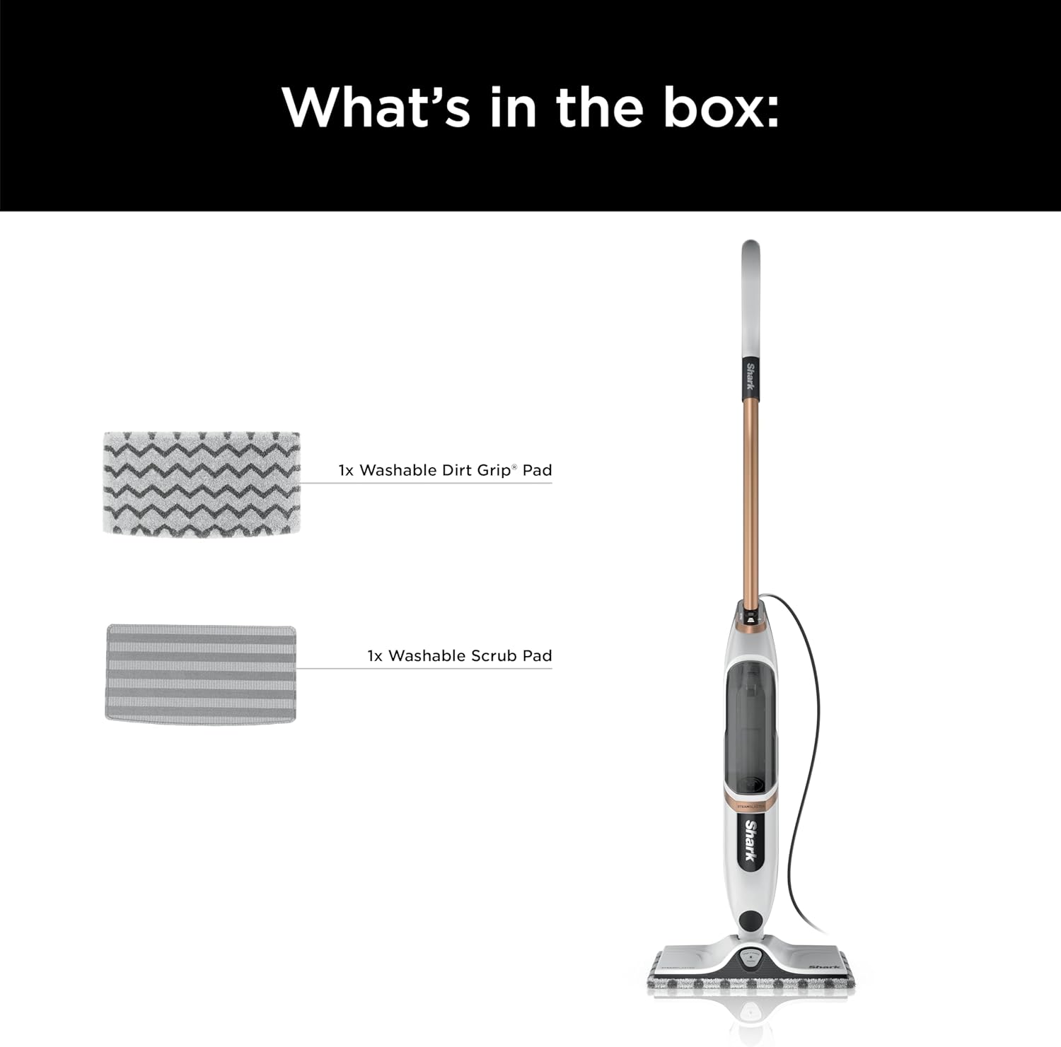Shark SteamSpot Steam Mop with Steam Blaster Technology, 3 Steam Modes, 2 Washable Pads, XL Removable Water Tank, Lightweight, Steam Cleaner for sealed Hard Floors, Hardwood, Tile, Laminate, S2001