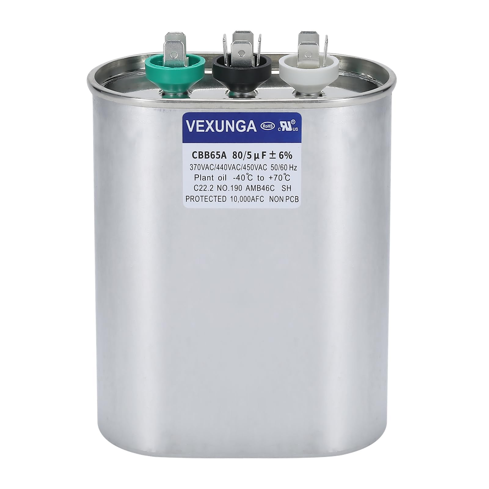 45/5 uF 45+5 MFD 370V or 440V Dual Run Start Round A/C Capacitor 45 5 uF 370 440 Volt VAC CBB65B Air Conditioner Capacitors for AC Unit Fan Motor Start or Heat Pump or Condenser Straight Cool