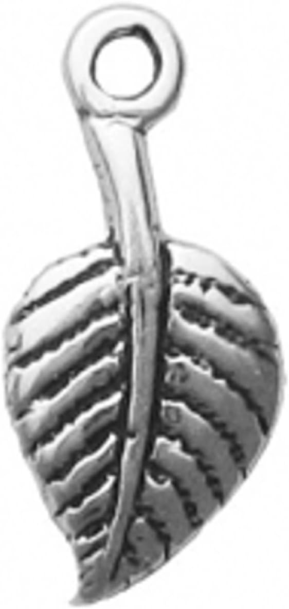 Sterling Silver Womens 1mm Box Chain Mini Aspen Leaf Pendant Necklace