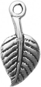 Sterling Silver Womens 1mm Box Chain Mini Aspen Leaf Pendant Necklace