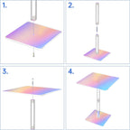 NiHome Square Iridescent Acrylic End Table for Small Spaces, Living Rooms, Bedrooms, Balconies, 0.3-Inch Thick Acrylic Coffee Table with Crystal Clear and Durable Design, 13.3"x13.3"x18.9" (1PC)